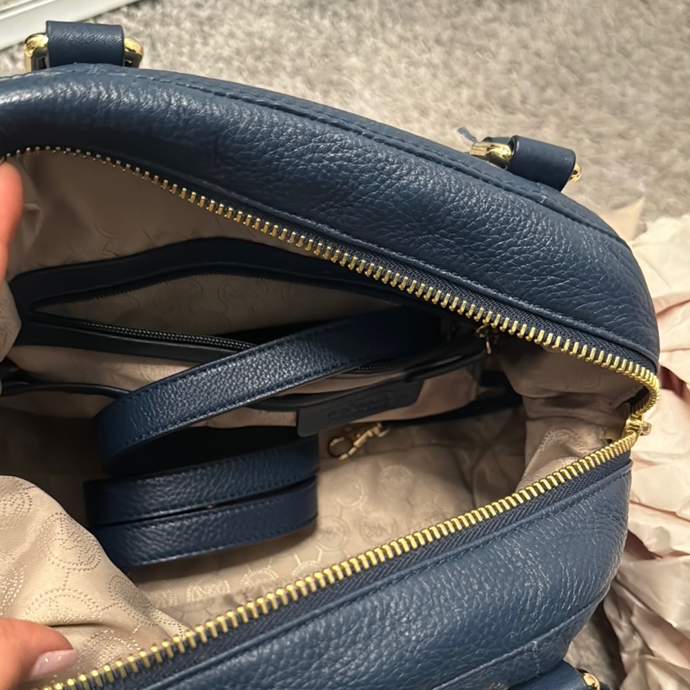 Michael Kors Blue Satchel with Gold Hardware - Picture 4 of 6